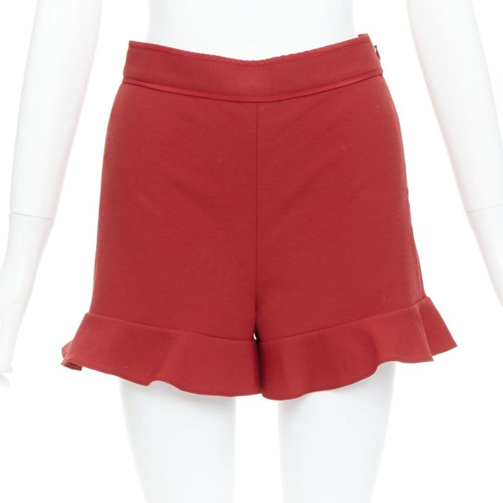 Red Valentino Ruffle Hem High Shorts